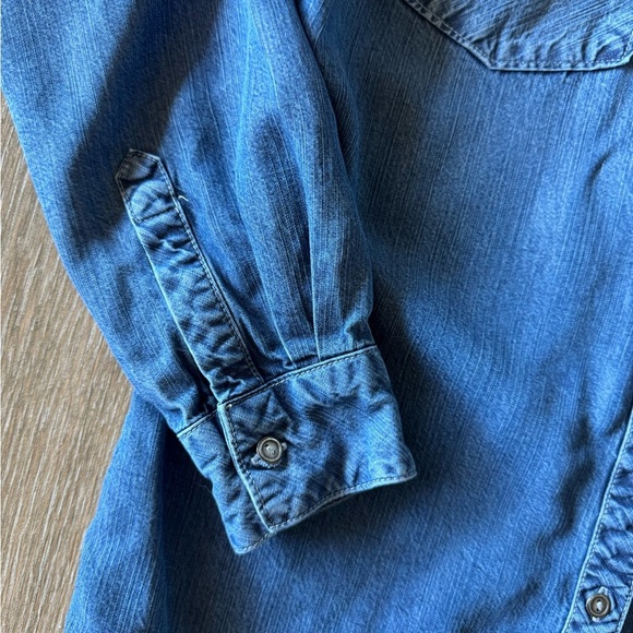 Rails women’s Ashlyn chambray faux leather button down shirt size medium - Picture 6 of 11